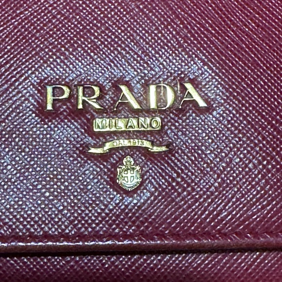 Prada Saffiano Leather Wallet On Chain Fuoco Red Gold Hardware Crossbody 1MH132 - Picture 5 of 16